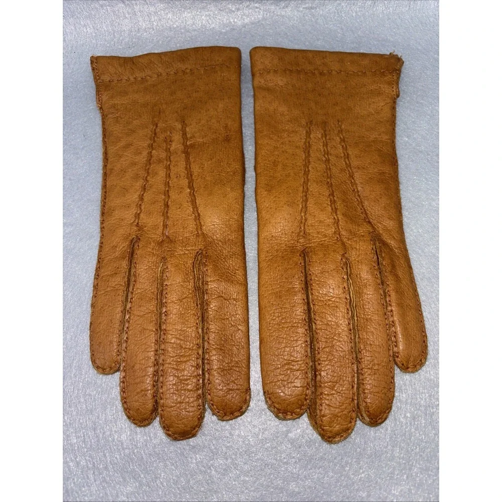 Vintage ARIS Leather Gloves Cashmere Lined Brown NWOT‎ Made In Hungary Women's 7